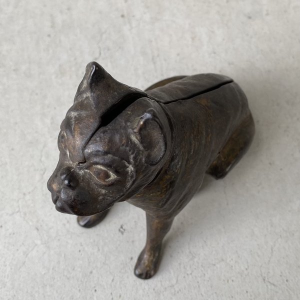 画像7: VINTAGE COINBANK PIGGY BANK  BOXER DOG ヴィンテージ 貯金箱 コインバンク / コレクタブル オブジェ キャストアイアン ボクサー 犬 動物 鋳物 置物 アメリカ (1) (7)