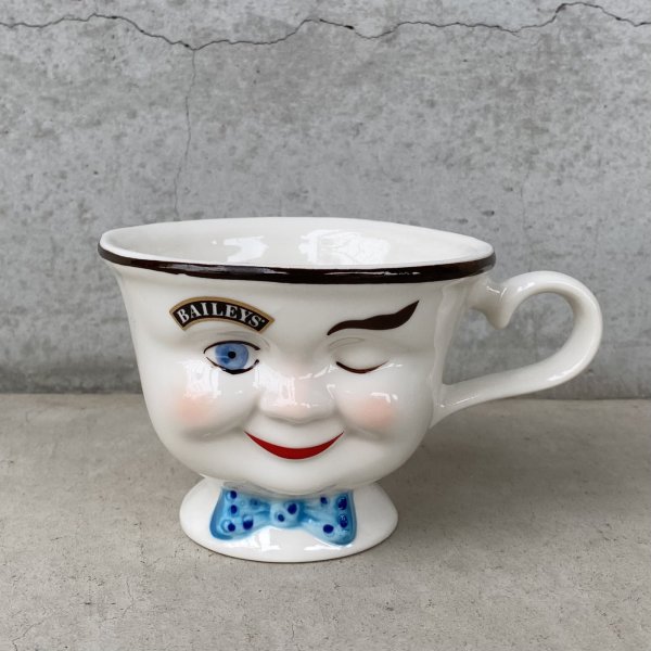 画像1: VINTAGE ANTIQUE BAILEYS CUP ヴィンテージ アンティーク ベイリーズ フェイスカップ / コレクタブル オブジェ ティーカップ マグカップ ノベルティ 陶器 食器 雑貨 (3) (1)