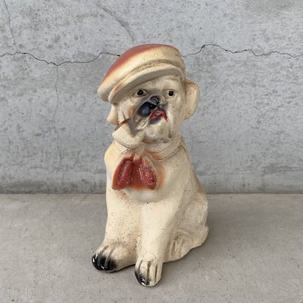 画像1: VINTAGE ANTIQUE BULLDOG CHALKWEAR ヴィンテージ アンティーク ブルドッグ チョークウェア オブジェ / コレクタブル ディスプレイ 置物 犬 アメリカ (2) (1)