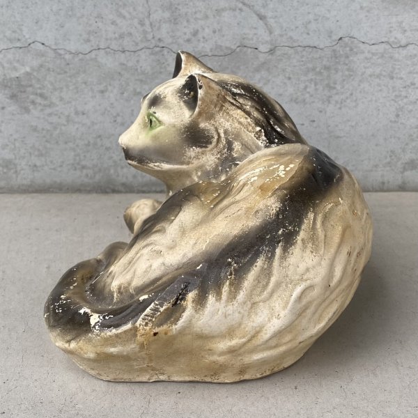 画像4: VINTAGE ANTIQUE CAT CHALKWEAR ヴィンテージ アンティーク 猫 ねこ チョークウェア オブジェ / コレクタブル ディスプレイ インテリア  置物 動物 アメリカ (2) (4)