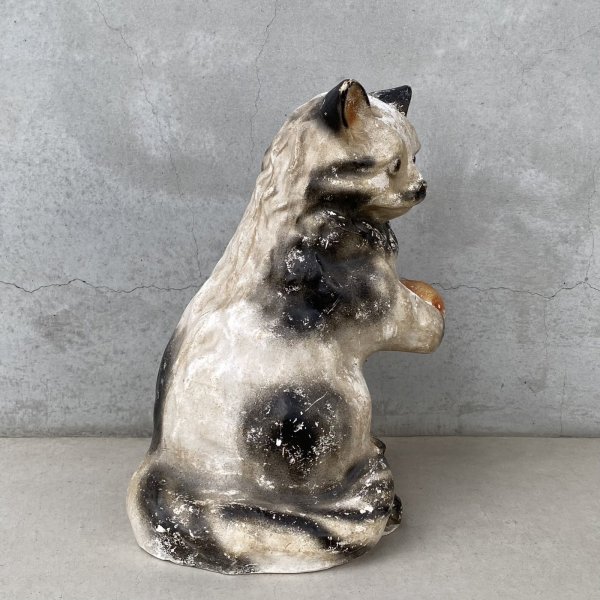 画像3: VINTAGE ANTIQUE CHALKWEAR CAT ヴィンテージ アンティーク チョークウェア 猫 ねこ オブジェ / コレクタブル ディスプレイ インテリア 置物 動物 アメリカ (1) (3)