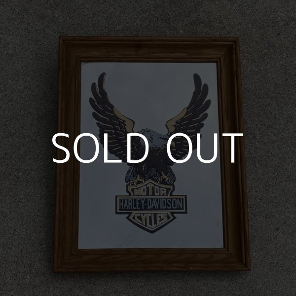 画像1: VINTAGE ANTIQUE HARLEY DAVIDSON PUB MIRROR ヴィンテージ アンティーク ハーレーダビッドソン パブミラー 鏡 / モーター系 アドバタイジング 企業物 コレクタブル ガレージング雑貨 アメリカ (1)