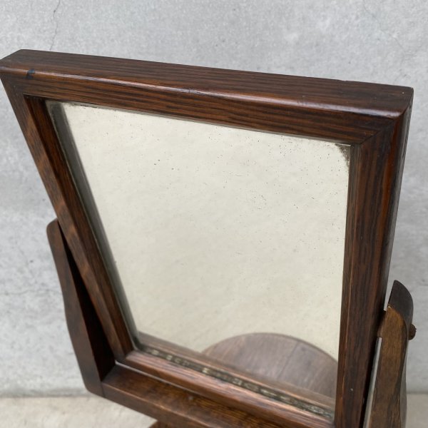 画像7: VINTAGE ANTIQUE MIRROR HAMILTON ヴィンテージ アンティーク スタンドミラー 鏡  / 卓上ミラー インテリア ディスプレイ ウッド 木製 雑貨 店舗什器 アメリカ USA (7)