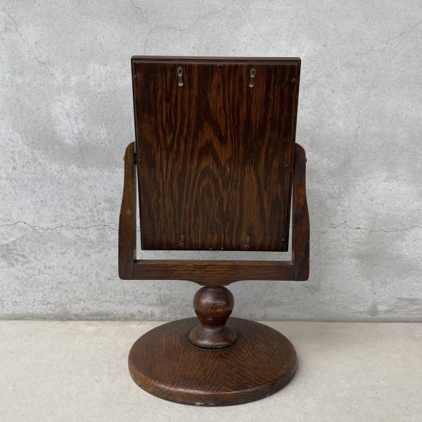 画像2: VINTAGE ANTIQUE MIRROR HAMILTON ヴィンテージ アンティーク スタンドミラー 鏡  / 卓上ミラー インテリア ディスプレイ ウッド 木製 雑貨 店舗什器 アメリカ USA (2)