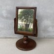 画像1: VINTAGE ANTIQUE MIRROR HAMILTON ヴィンテージ アンティーク スタンドミラー 鏡  / 卓上ミラー インテリア ディスプレイ ウッド 木製 雑貨 店舗什器 アメリカ USA (1)