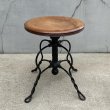 画像3: VINTAGE ANTIQUE TONK PIANO CHAIR STOOL  ヴィンテージ アンティーク ピアノチェア スツール 椅子 / 回転いす ウッド アイアン 木製 鉄 家具 店舗什器 アメリカ (1) (3)