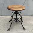 画像2: VINTAGE ANTIQUE TONK PIANO CHAIR STOOL  ヴィンテージ アンティーク ピアノチェア スツール 椅子 / 回転いす ウッド アイアン 木製 鉄 家具 店舗什器 アメリカ (1) (2)
