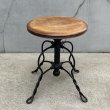 画像4: VINTAGE ANTIQUE TONK PIANO CHAIR STOOL  ヴィンテージ アンティーク ピアノチェア スツール 椅子 / 回転いす ウッド アイアン 木製 鉄 家具 店舗什器 アメリカ (1) (4)