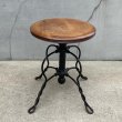 画像1: VINTAGE ANTIQUE TONK PIANO CHAIR STOOL  ヴィンテージ アンティーク ピアノチェア スツール 椅子 / 回転いす ウッド アイアン 木製 鉄 家具 店舗什器 アメリカ (1) (1)