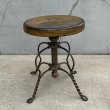 画像4: VINTAGE ANTIQUE TONK PIANO CHAIR STOOL  ヴィンテージ アンティーク ピアノチェア スツール 椅子 / 回転いす ウッド アイアン 木製 鉄 家具 店舗什器 アメリカ (2) (4)