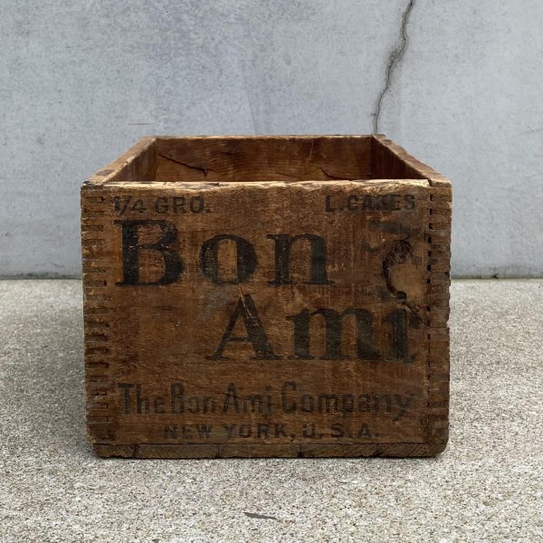 画像4: VINTAGE ANTIQUE WOOD CRATE WOODEN BOX BON AMI ヴィンテージ アンティーク ウッドボックス 木箱 / コレクタブル 収納 ケース ガレージ ガーデニング 店舗什器 アメリカ USA   (4)