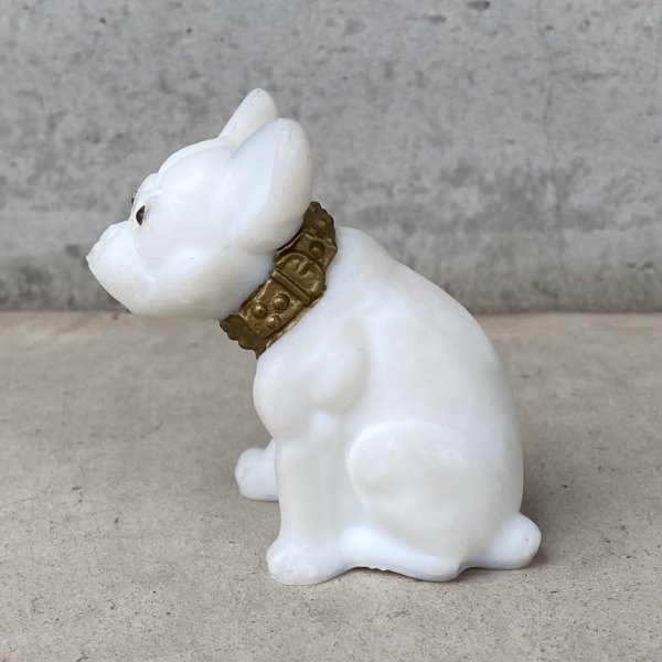 画像5: VINTAGE ANTIQUE  BULLDOG ヴィンテージ アンティーク フレンチブルドッグ オブジェ / コレクタブル ディスプレイ インテリア ガラス 置物 犬 動物 白色 アメリカ (5)