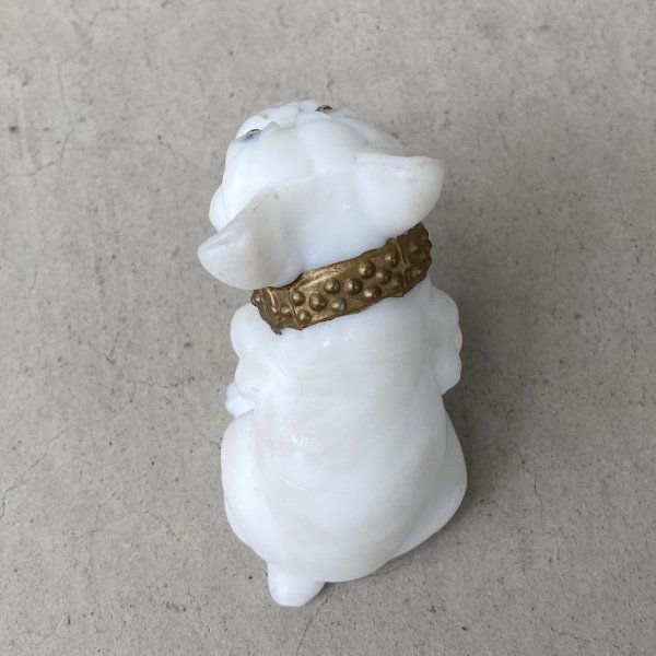 画像6: VINTAGE ANTIQUE  BULLDOG ヴィンテージ アンティーク フレンチブルドッグ オブジェ / コレクタブル ディスプレイ インテリア ガラス 置物 犬 動物 白色 アメリカ (6)