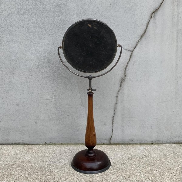 画像2: VINTAGE ANTIQUE MIRROR ヴィンテージ アンティーク スタンドミラー 鏡 / 卓上ミラー シェービングミラー インテリア ディスプレイ ウッド 木製 雑貨 店舗什器 化粧 アメリカ (3) (2)
