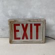 画像1: VINTAGE ANIQUE EXIT SIGN ヴィンテージ アンティーク 看板 電光看板 出口 / ライトサイン サインランプ 電飾看板 非常口 ガレージ 店舗什器 アメリカ (1)