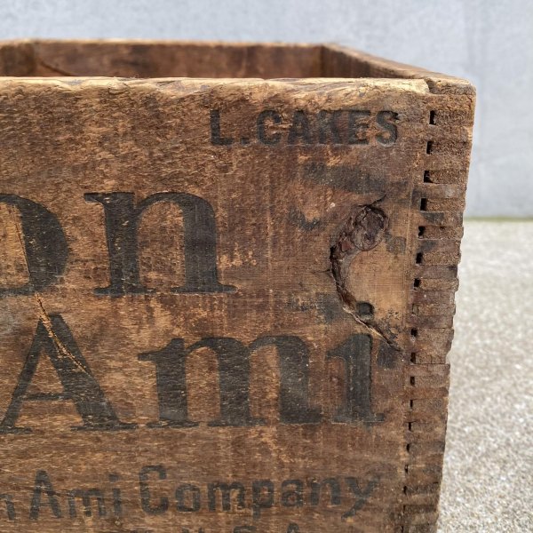 画像8: VINTAGE ANTIQUE WOOD CRATE WOODEN BOX BON AMI ヴィンテージ アンティーク ウッドボックス 木箱 / コレクタブル 収納 ケース ガレージ ガーデニング 店舗什器 アメリカ USA   (8)