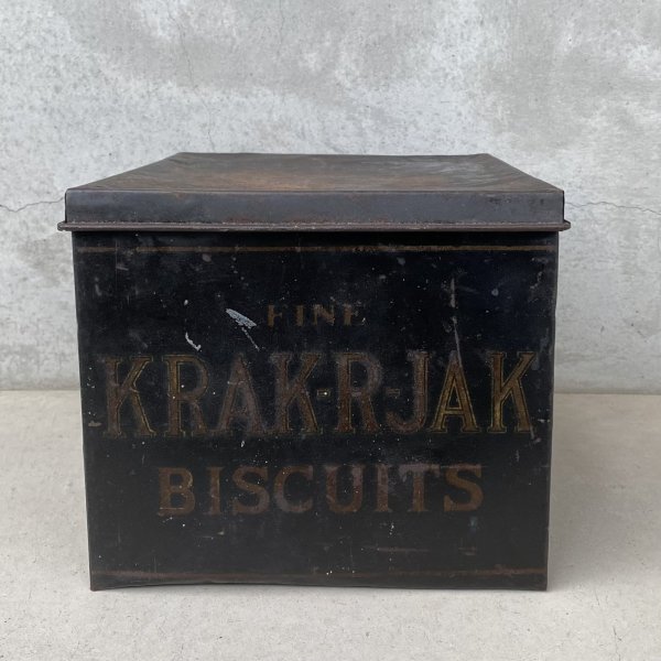 画像4: VINTAGE ANTIQUE KRAK-R-JAK  THE UNION BISCUIT CO. TIN CAN ヴィンテージ アンティーク  クラッカージャック ティン 缶 箱 ボックス / アドバタイジング  ビスケット ブリキ 小物入れ 収納 雑貨 企業物 アメリカ   (4)