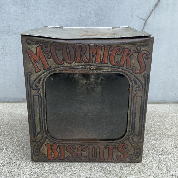 画像2: VINTAGE ANTIQUE MCCORMICK'S BISCUITTIN CAN ヴィンテージ アンティーク マコーミック ティン 缶 / ボックス アドバタイジング ディスプレイ ブリキ 小物入れ 収納 箱 企業物 店舗什器 アメリカ (2)
