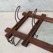 画像5: VINTAGE ANTIQUE WALL MIRROR ヴィンテージ アンティーク 鏡 ミラー 壁掛けミラー ウォールミラー / フック付き ウォールラック インテリア ウッド 木製 店舗什器 アメリカ  (5)