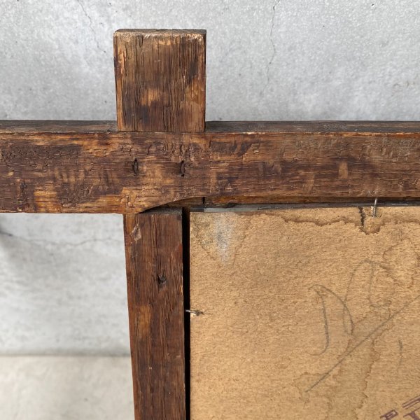 画像8: VINTAGE ANTIQUE WALL MIRROR ヴィンテージ アンティーク 鏡 ミラー 壁掛けミラー ウォールミラー / フック付き ウォールラック インテリア ウッド 木製 店舗什器 アメリカ  (8)