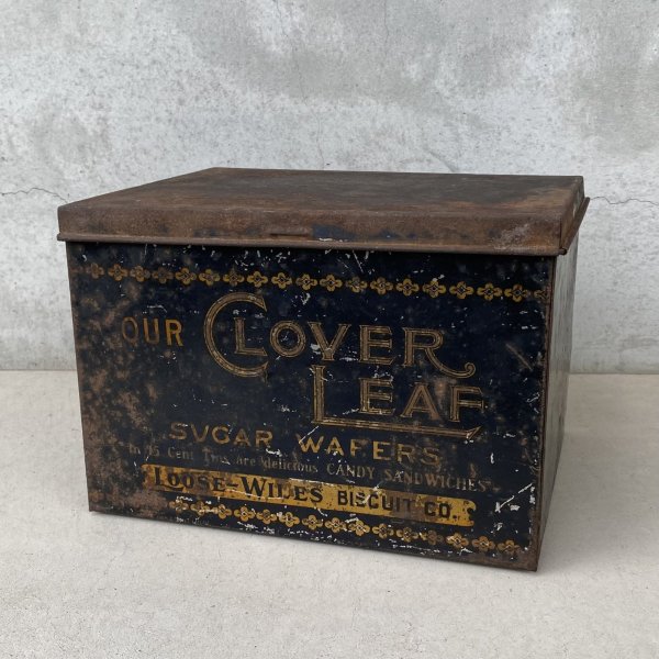 画像1: VINTAGE ANTIQUE LOOSE WILES BICUIT CO. TIN CAN ヴィンテージ アンティーク ビスケット ティン 缶  箱 ボックス / アドバタイジング  ブリキ 小物入れ 収納 雑貨 企業物 アメリカ (1)