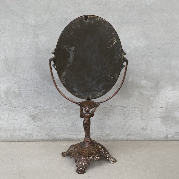 画像2: VINTAGE ANTIQUE STAND MIRROR GOLDEN MFG CO. ヴィンテージ アンティーク スタンドミラー 鏡 / 卓上ミラー インテリア ディスプレイ 雑貨 店舗什器 化粧  アメリカ (2)