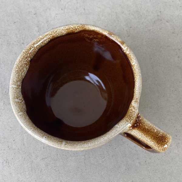 画像4: VINTAGE ANTIQUE CUP AND SAUCER ヴィンテージ アンティーク カップ＆ソーサー マグ 食器 陶器 / コーヒーカップ ブラウン 茶色 カフェ 喫茶店 店舗什器 アメリカ (2) (4)