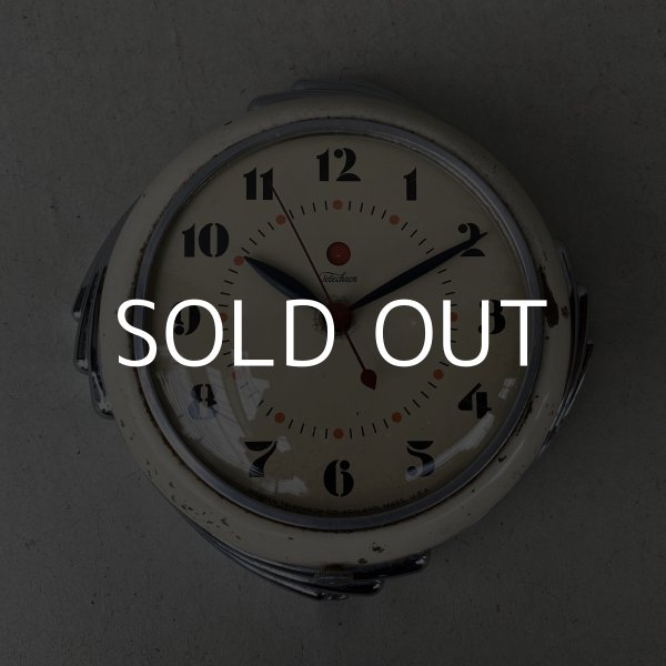 画像1: VINTAGE ANTIQUE WALL CLOCK  TELECHRON KITCHEN CLOCK ヴィンテージ アンティーク テレクロン ウォールクロック 壁掛け時計 キッチンクロック / インテリア ミッドセンチュリー アイボリー 店舗什器 アメリカ USA (1)