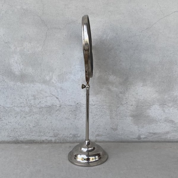 画像3: VINTAGE ANTIQUE MIRROR ヴィンテージ アンティーク スタンドミラー 鏡 / 卓上ミラー シェービングミラー ラウンド インテリア 化粧 店舗什器 アメリカ USA (4) (3)
