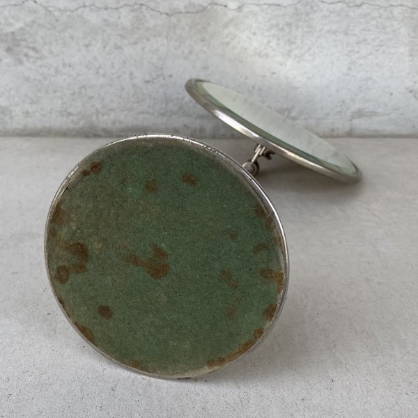 画像7: VINTAGE ANTIQUE MIRROR ヴィンテージ アンティーク スタンドミラー 鏡 / 卓上ミラー シェービングミラー ラウンド インテリア  化粧 店舗什器 アメリカ USA (5) (7)