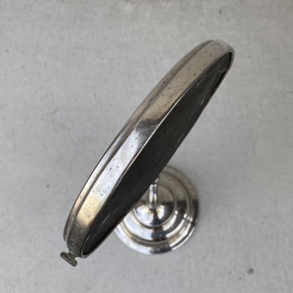 画像10: VINTAGE ANTIQUE MIRROR ヴィンテージ アンティーク スタンドミラー 鏡 / 卓上ミラー シェービングミラー ラウンド インテリア 化粧 店舗什器 アメリカ USA (4) (10)