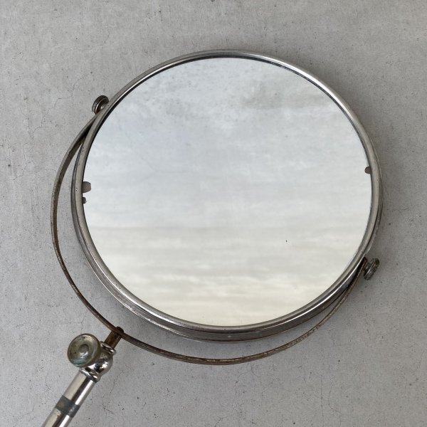 画像7: VINTAGE ANTIQUE MIRROR ヴィンテージ アンティーク スタンドミラー 鏡 / 卓上ミラー シェービングミラー ラウンド インテリア 化粧 店舗什器 アメリカ USA (4) (7)