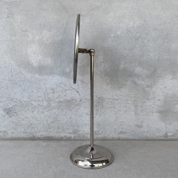 画像4: VINTAGE ANTIQUE MIRROR ヴィンテージ アンティーク スタンドミラー 鏡 / 卓上ミラー シェービングミラー ラウンド インテリア  化粧 店舗什器 アメリカ USA (5) (4)