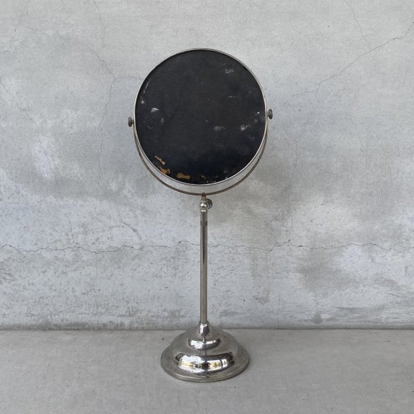 画像2: VINTAGE ANTIQUE MIRROR ヴィンテージ アンティーク スタンドミラー 鏡 / 卓上ミラー シェービングミラー ラウンド インテリア 化粧 店舗什器 アメリカ USA (4) (2)