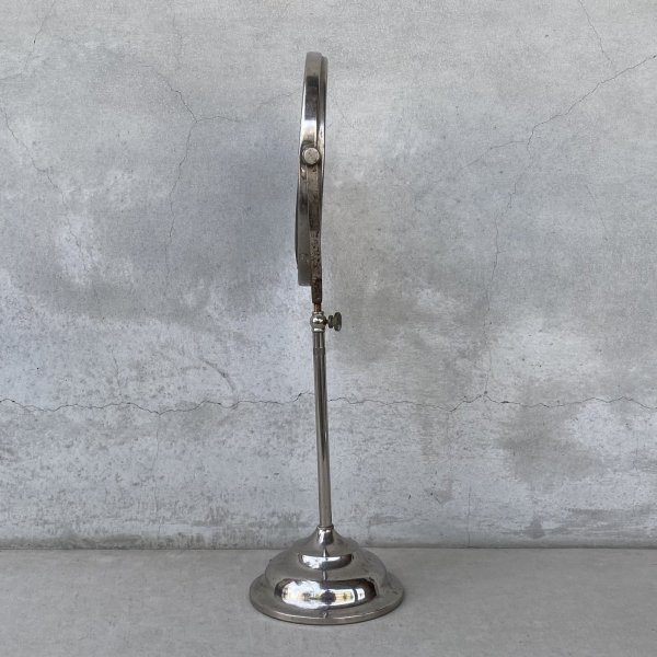 画像4: VINTAGE ANTIQUE MIRROR ヴィンテージ アンティーク スタンドミラー 鏡 / 卓上ミラー シェービングミラー ラウンド インテリア 化粧 店舗什器 アメリカ USA (4) (4)