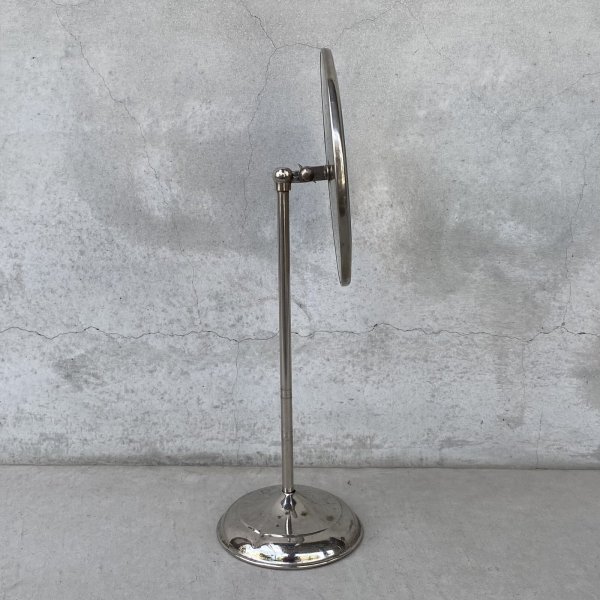 画像3: VINTAGE ANTIQUE MIRROR ヴィンテージ アンティーク スタンドミラー 鏡 / 卓上ミラー シェービングミラー ラウンド インテリア  化粧 店舗什器 アメリカ USA (5) (3)