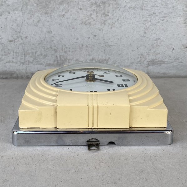 画像4: VINTAGE ANTIQUE HAMMOND WALL CLOCK KITCHEN CLOCK ヴィンテージ アンティーク ウォールクロック ハモンド 壁掛け時計 / キッチンクロック アイボリー 店舗什器 アメリカ (4)