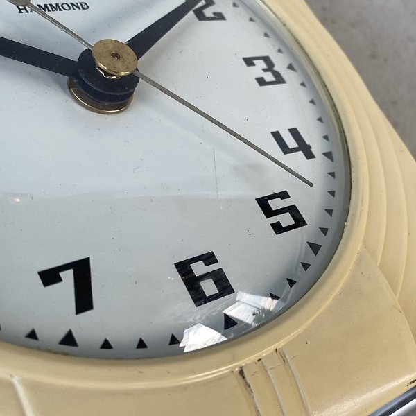 画像9: VINTAGE ANTIQUE HAMMOND WALL CLOCK KITCHEN CLOCK ヴィンテージ アンティーク ウォールクロック ハモンド 壁掛け時計 / キッチンクロック アイボリー 店舗什器 アメリカ (9)