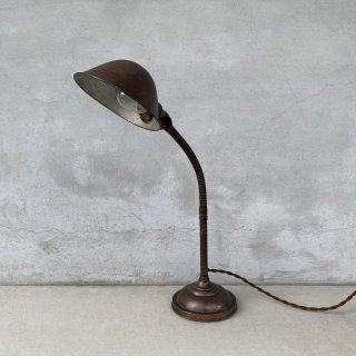 フランスヴィンテージ 1950s ワークランプ スタンドライト デスク 壁付け デスクランプ - RUST LEATHER