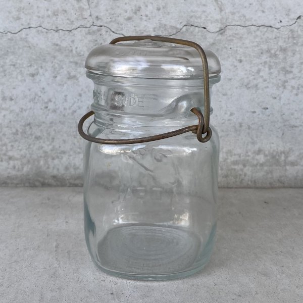 画像2: VINTAGE ANTIQUE BALL IDEAL JAR ヴィンテージ アンティーク ボール ジャー ガラス瓶 アメリカ / ワイヤー付き クリアー ディスプレイ ボトル 小物入れ 収納 店舗什器 B (2)