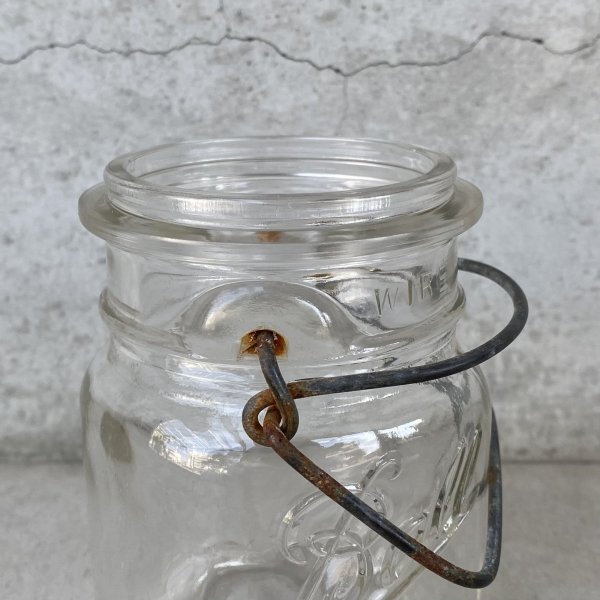 画像8: VINTAGE ANTIQUE BALL IDEAL JAR ヴィンテージ アンティーク ボール ジャー ガラス瓶 アメリカ / ワイヤー付き クリアー ディスプレイ ボトル 小物入れ 収納 店舗什器 C (8)