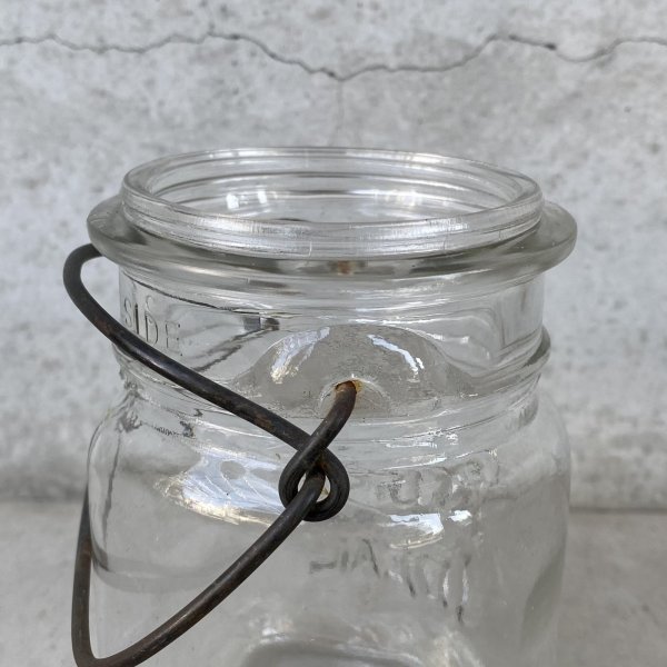 画像9: VINTAGE ANTIQUE BALL IDEAL JAR ヴィンテージ アンティーク ボール ジャー ガラス瓶 アメリカ / ワイヤー付き クリアー ディスプレイ ボトル 小物入れ 収納 店舗什器 D (9)