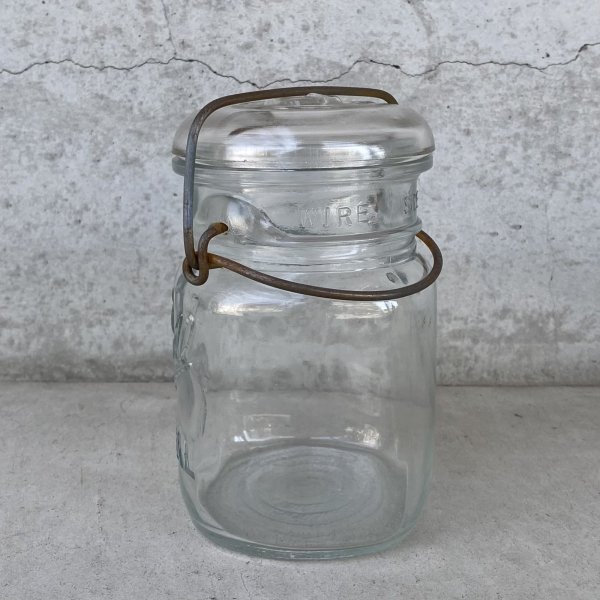 画像4: VINTAGE ANTIQUE BALL IDEAL JAR ヴィンテージ アンティーク ボール ジャー ガラス瓶 アメリカ / ワイヤー付き クリアー ディスプレイ ボトル 小物入れ 収納 店舗什器 B (4)