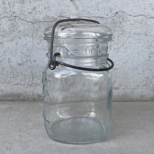 画像4: VINTAGE ANTIQUE BALL IDEAL JAR ヴィンテージ アンティーク ボール ジャー ガラス瓶 アメリカ / ワイヤー付き クリアー ディスプレイ ボトル 小物入れ 収納 店舗什器 A (4)