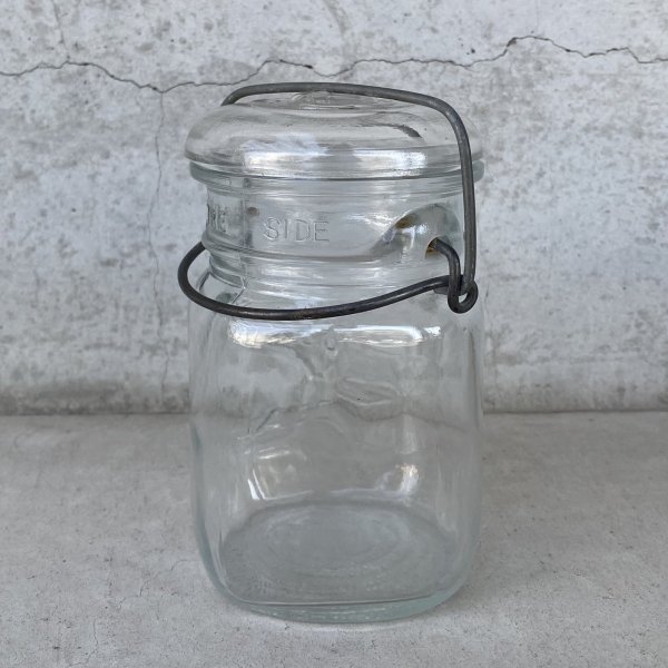 画像2: VINTAGE ANTIQUE BALL IDEAL JAR ヴィンテージ アンティーク ボール ジャー ガラス瓶 アメリカ / ワイヤー付き クリアー ディスプレイ ボトル 小物入れ 収納 店舗什器 A (2)
