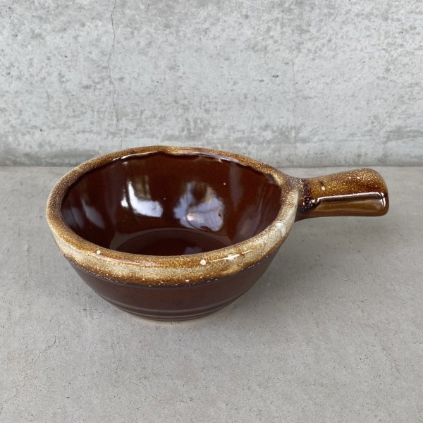 画像1: VINTAGE ANTIQUE BOWL ヴィンテージ アンティーク ボウル 食器 陶器 / ブラウン 茶色 カフェ 喫茶店 店舗什器 アメリカ (5) (1)