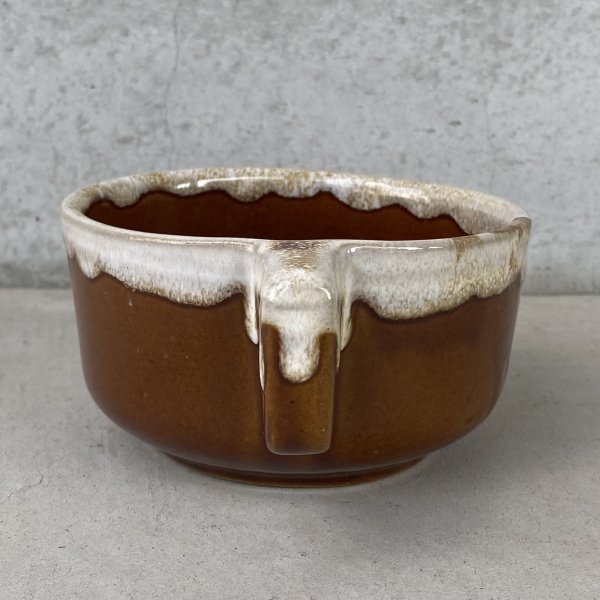 画像3: VINTAGE ANTIQUE SOUP MUG ヴィンテージ アンティーク スープマグ スープカップ 食器 陶器 /  ブラウン 茶色 カフェ 喫茶店 店舗什器 アメリカ (6) (3)