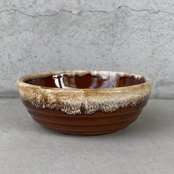 画像2: VINTAGE ANTIQUE BOWL ヴィンテージ アンティーク ボウル 食器 陶器 /  ブラウン 茶色 カフェ 喫茶店 店舗什器 アメリカ (7) (2)