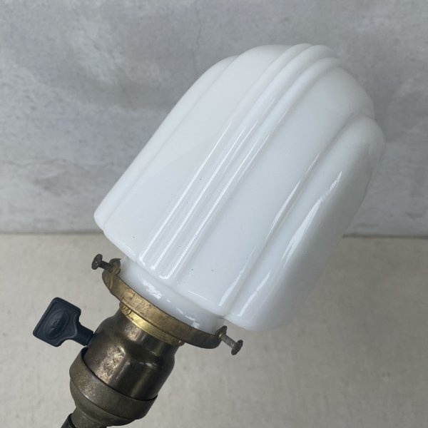 画像6: VINTAGE ANTIQUE DESKLAMP ALADDIN MFG Co. ヴィンテージ アンティーク デスクランプ スタンドライト 卓上ライト 照明 / テーブルランプ ミルクガラスシェード グースネック アメリカ (2) (6)