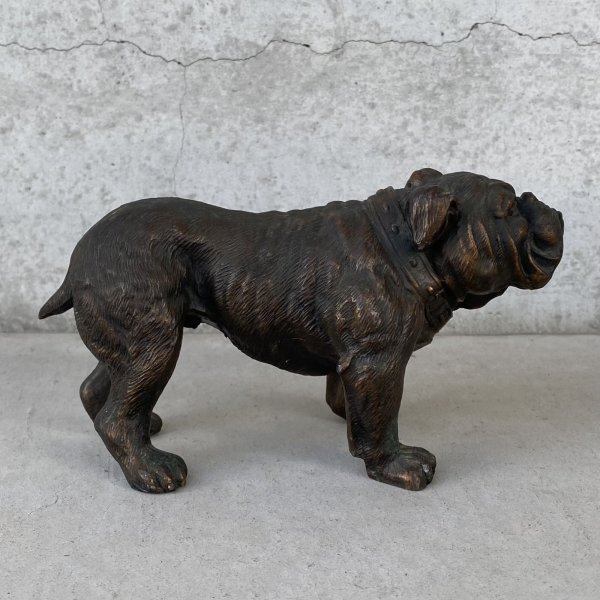 画像4: VINTAGE ANTIQUE BULLDOG FIGURE ヴィンテージ アンティーク ブルドッグ オブジェ 置物 / コレクタブル ディスプレイ インテリア 犬 動物 鋳物 アメリカ  (4)